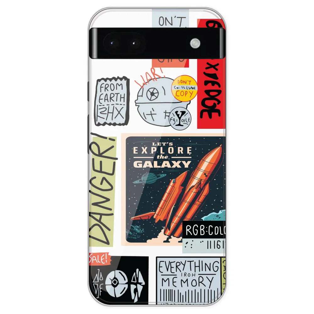 Galaxy - Clear Printed Silicone Case For Google Pixel 6A