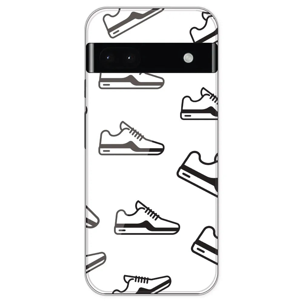 Black Sneakers - Clear Printed Silicone Case For Google Pixel 6A