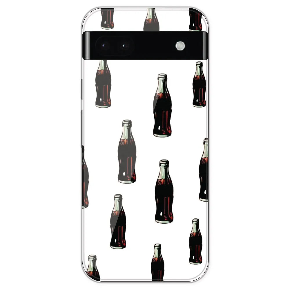 Soft Drinks - Clear Printed Silicone Case For Google Pixel 6A