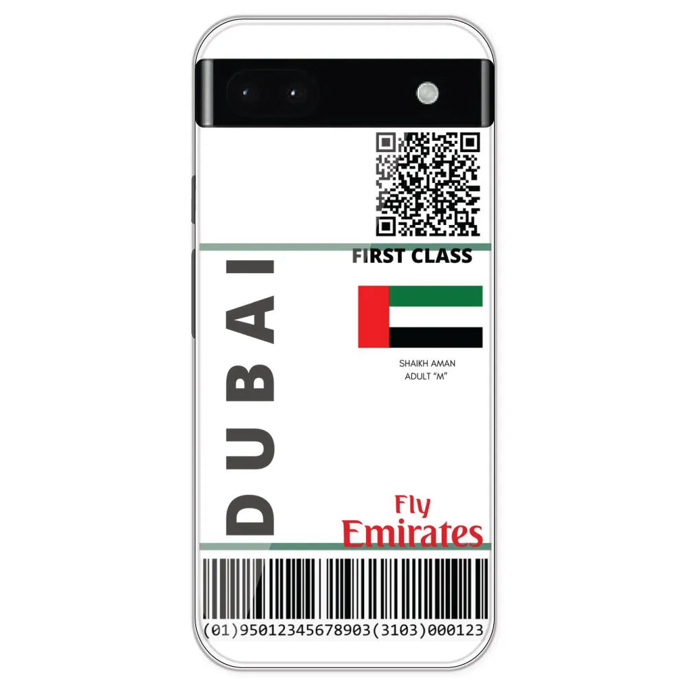 Dubai Ticket - Clear Printed Silicone Case For Google Pixel 6A
