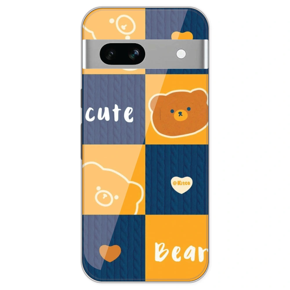 Cute Bear Collage - Printed Silicone Case For Google Pixel 7A