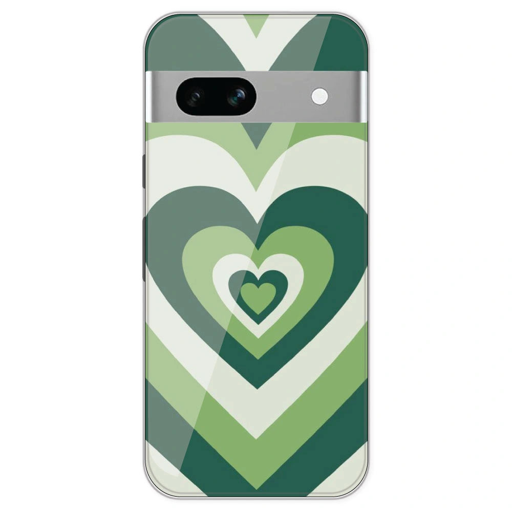 Dark Green Hearts - Printed Silicone Case For Google Pixel 7A
