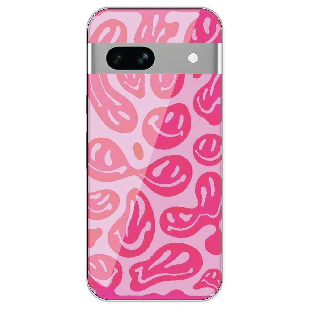 Pink Smilies - Printed Silicone Case For Google Pixel 7A