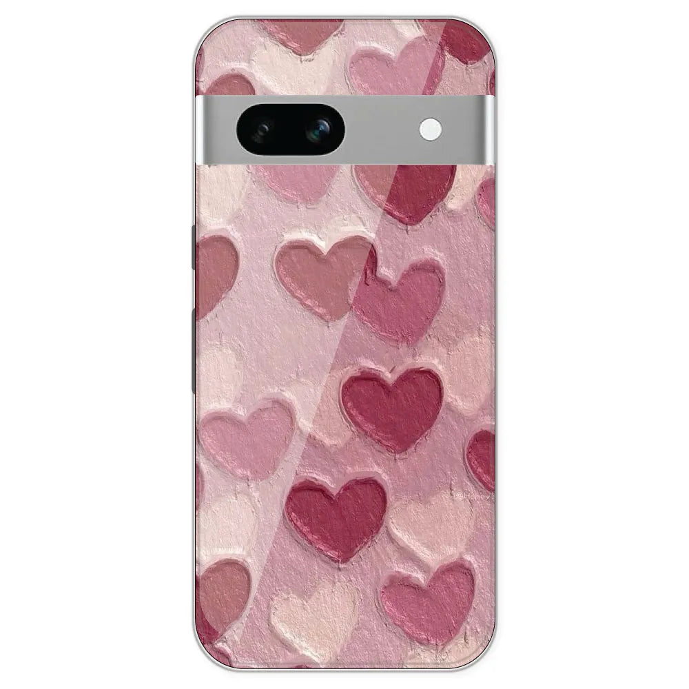 Pastel Hearts Love - Printed Silicone Case For Google Pixel 7A