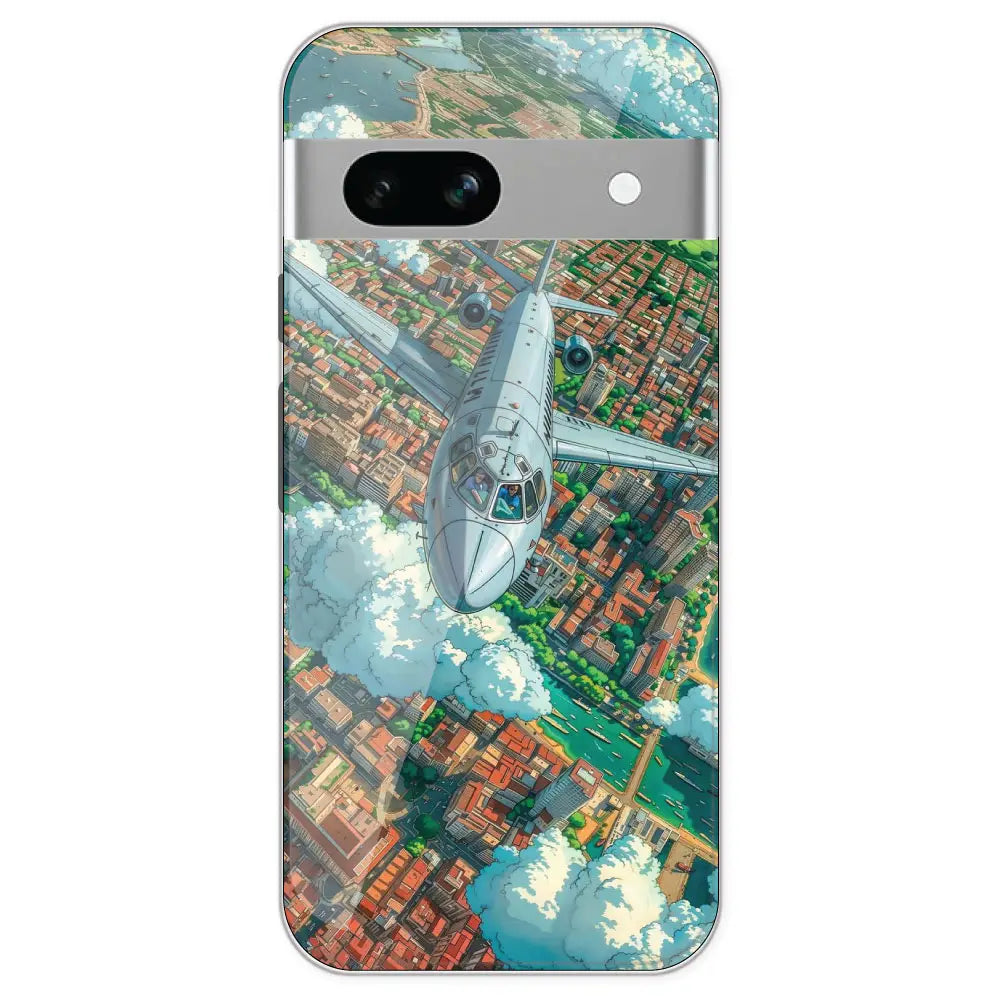Flying Over City - Printed Silicone Case For Google Pixel 7A