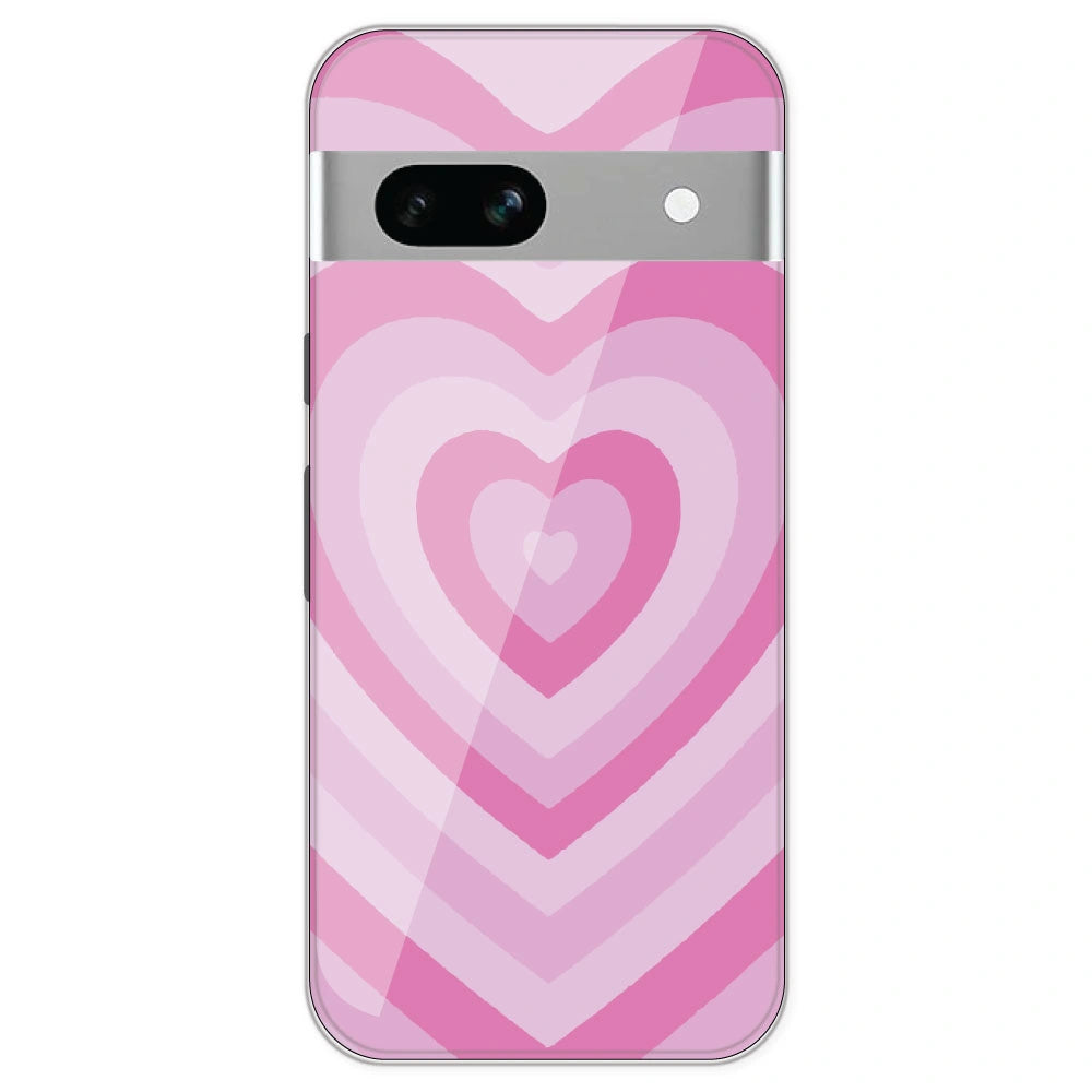 Pink Hearts - Printed Silicone Case For Google Pixel 7A
