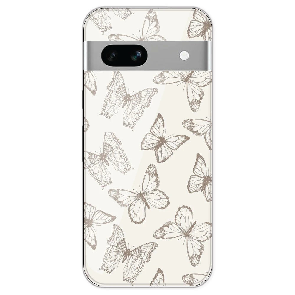 White Butterflies - Printed Silicone Case For Google Pixel 7A