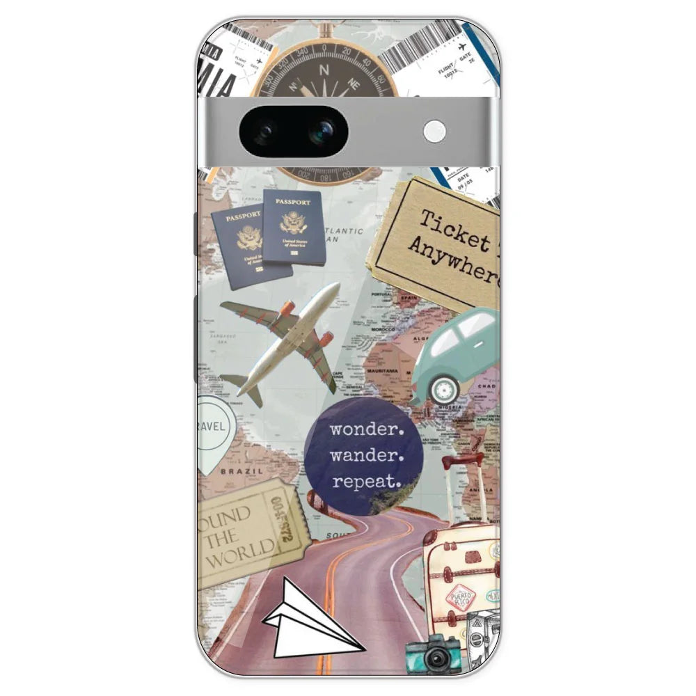 Travel Collage - Printed Silicone Case For Google Pixel 7A