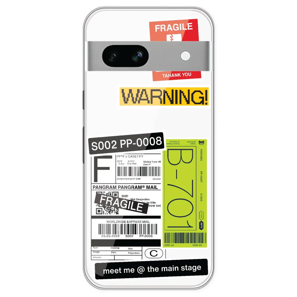 Fragile Labels - Clear Printed Silicone Case For Google Pixel 7A