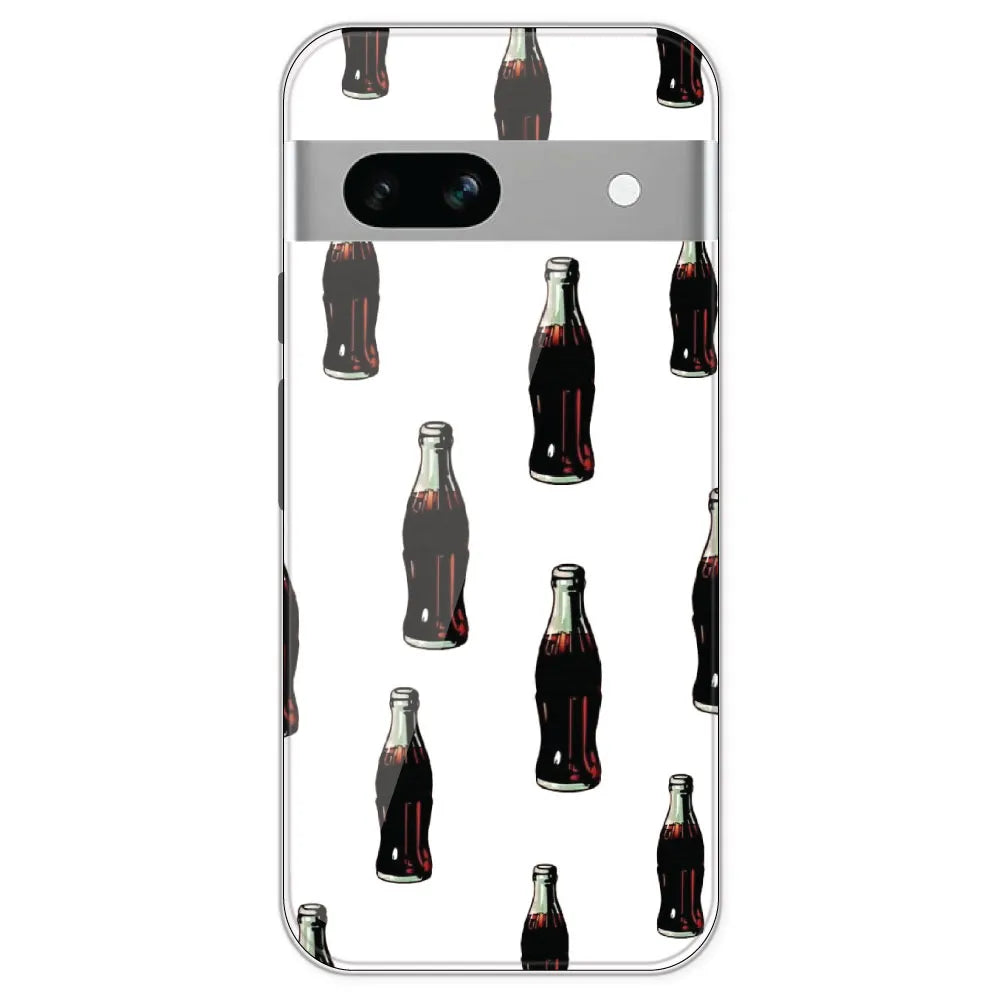 Soft Drinks - Clear Printed Silicone Case For Google Pixel 7A