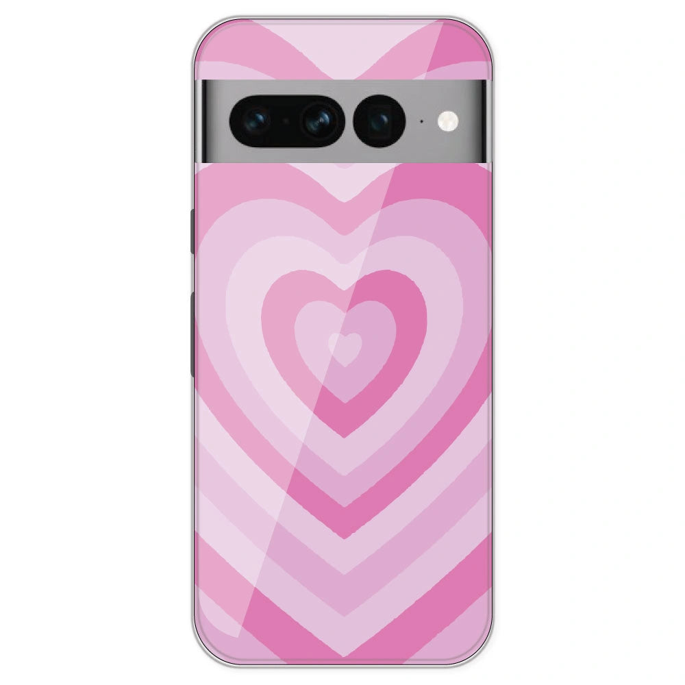 Pink Hearts - Printed Silicone Case For Google Pixel 7 Pro