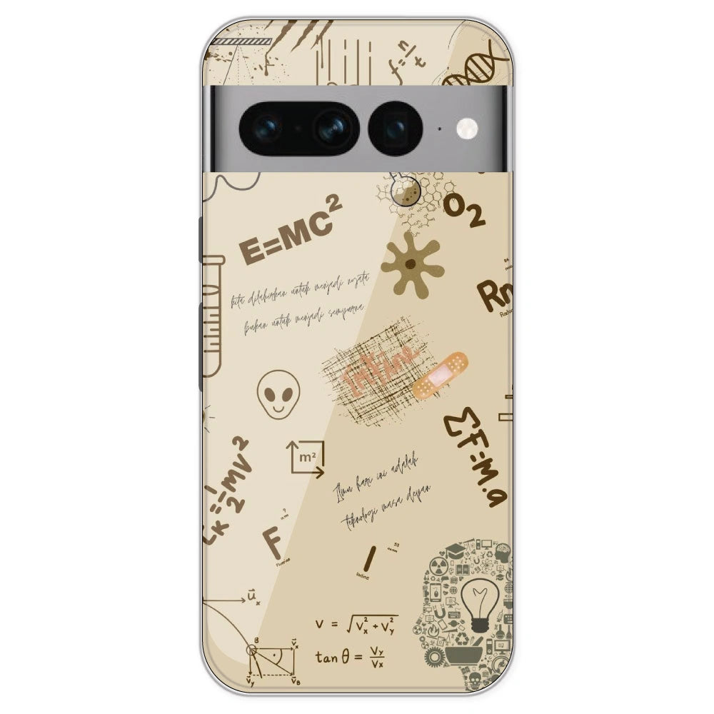 Physics Collage - Printed Silicone Case For Google Pixel 7 Pro