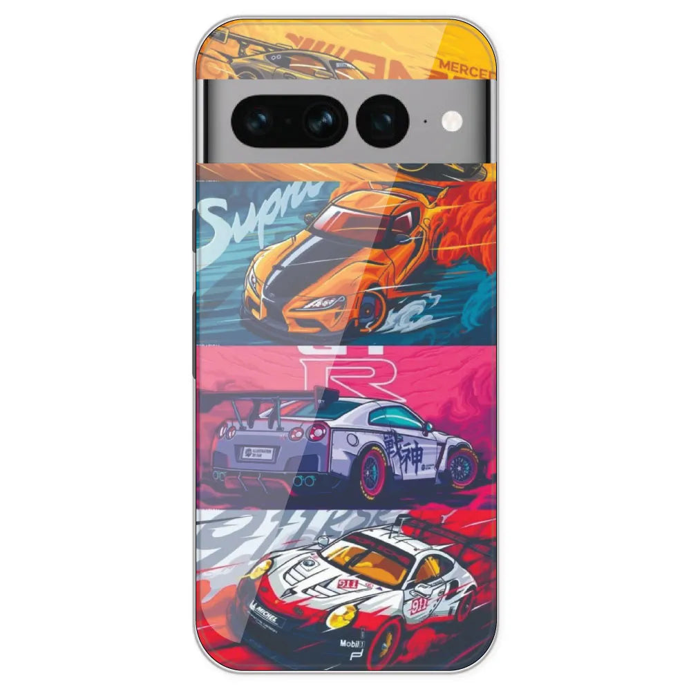 Sports car - Printed Silicone Case For Google Pixel 7 Pro