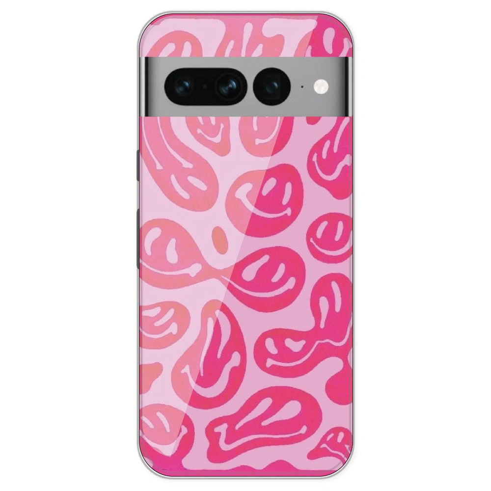 Pink Smilies - Printed Silicone Case For Google Pixel 7 Pro