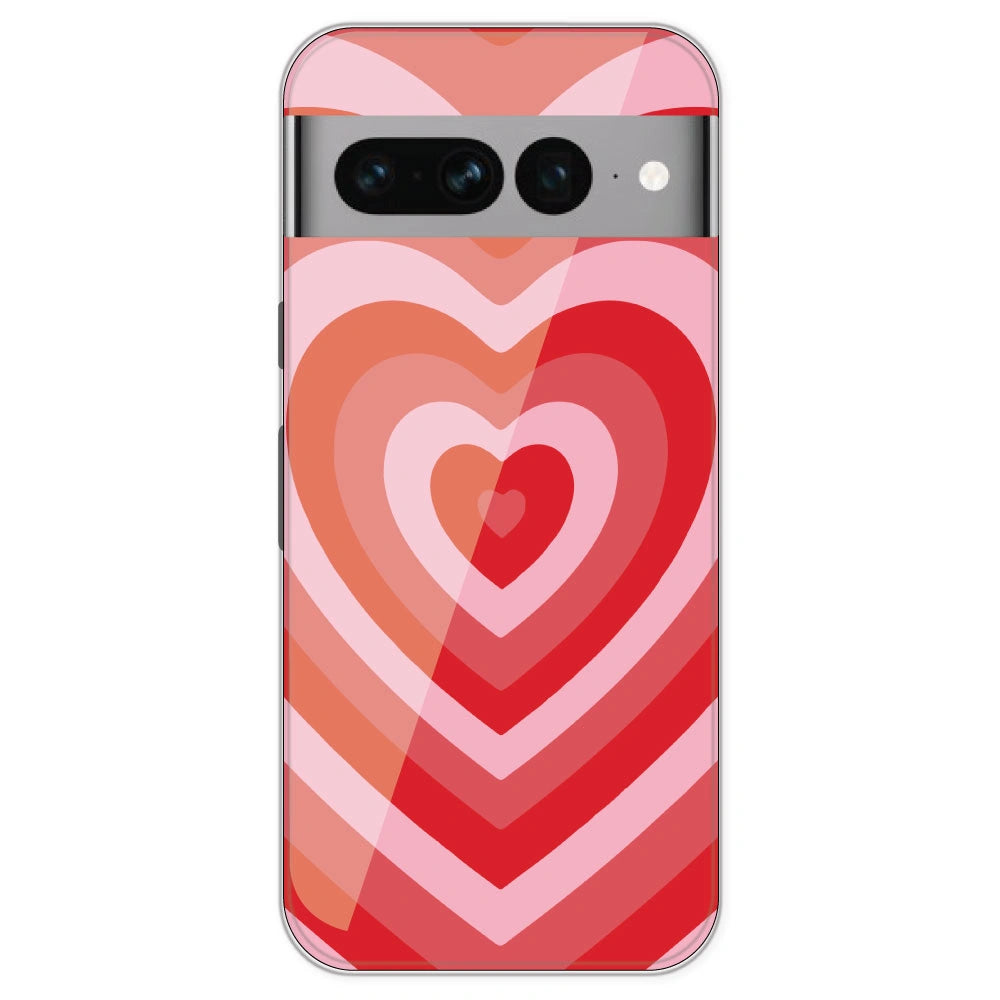 Red Hearts - Printed Silicone Case For Google Pixel 7 Pro