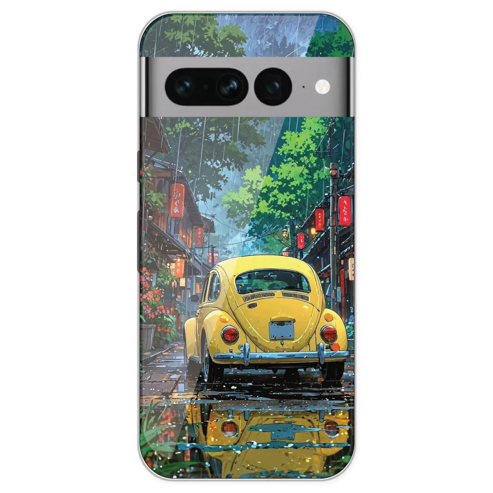 Yellow Bettle - Printed Silicone Case For Google Pixel 7 Pro