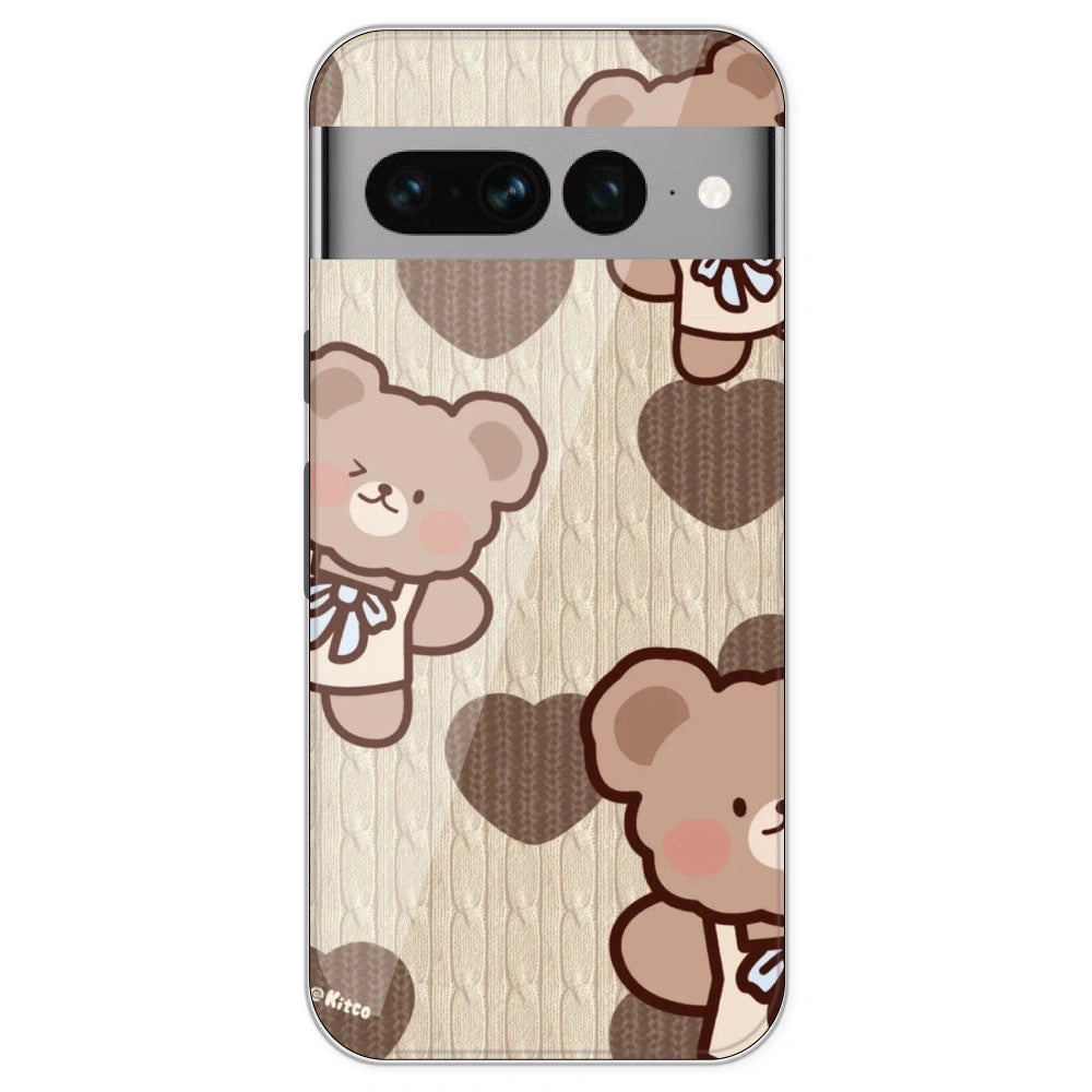 Teddy Heart - Printed Silicone Case For Google Pixel 7 Pro