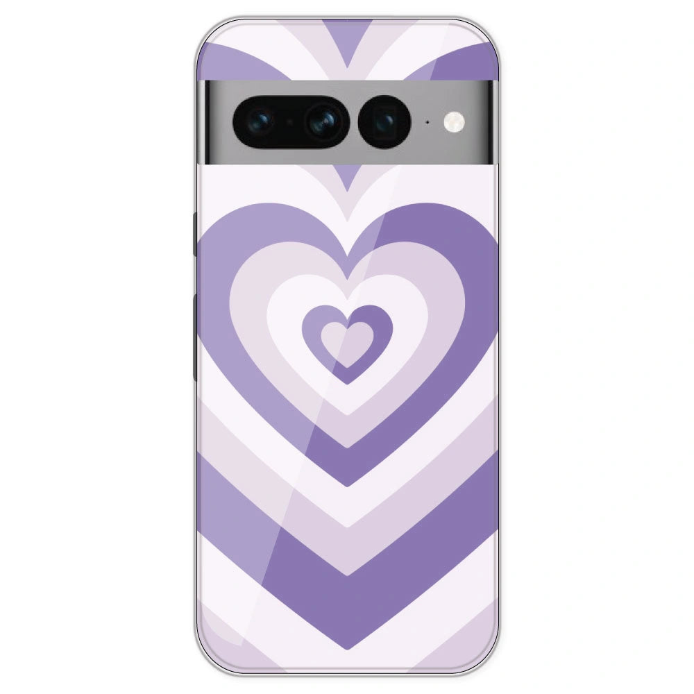 Dark Purple Hearts - Printed Silicone Case For Google Pixel 7 Pro