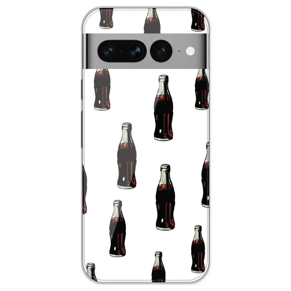 Soft Drinks - Clear Printed Silicone Case For Google Pixel 7 Pro