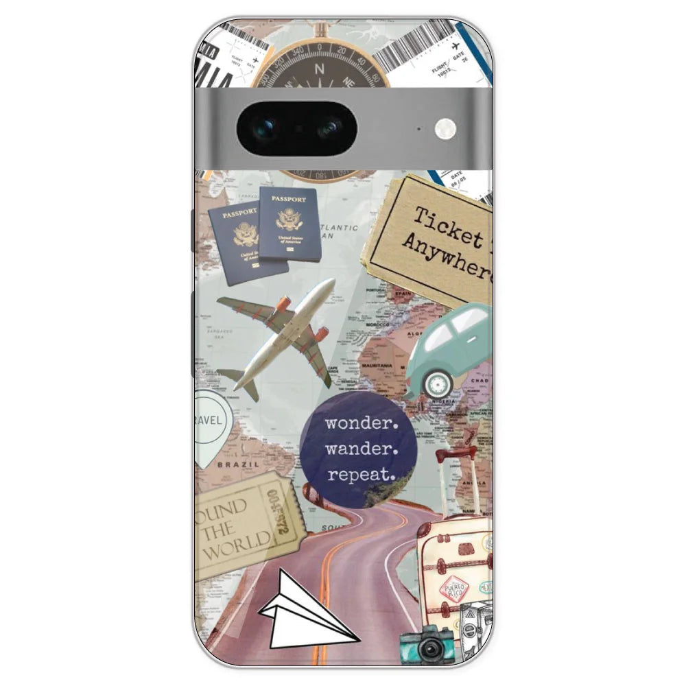 Travel Collage - Printed Silicone Case For Google Pixel 7