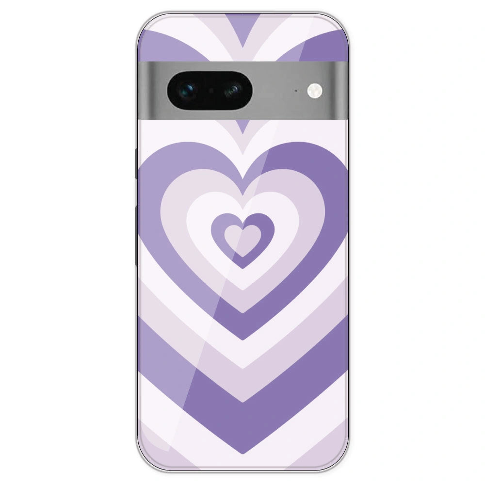 Dark Purple Hearts - Printed Silicone Case For Google Pixel 7
