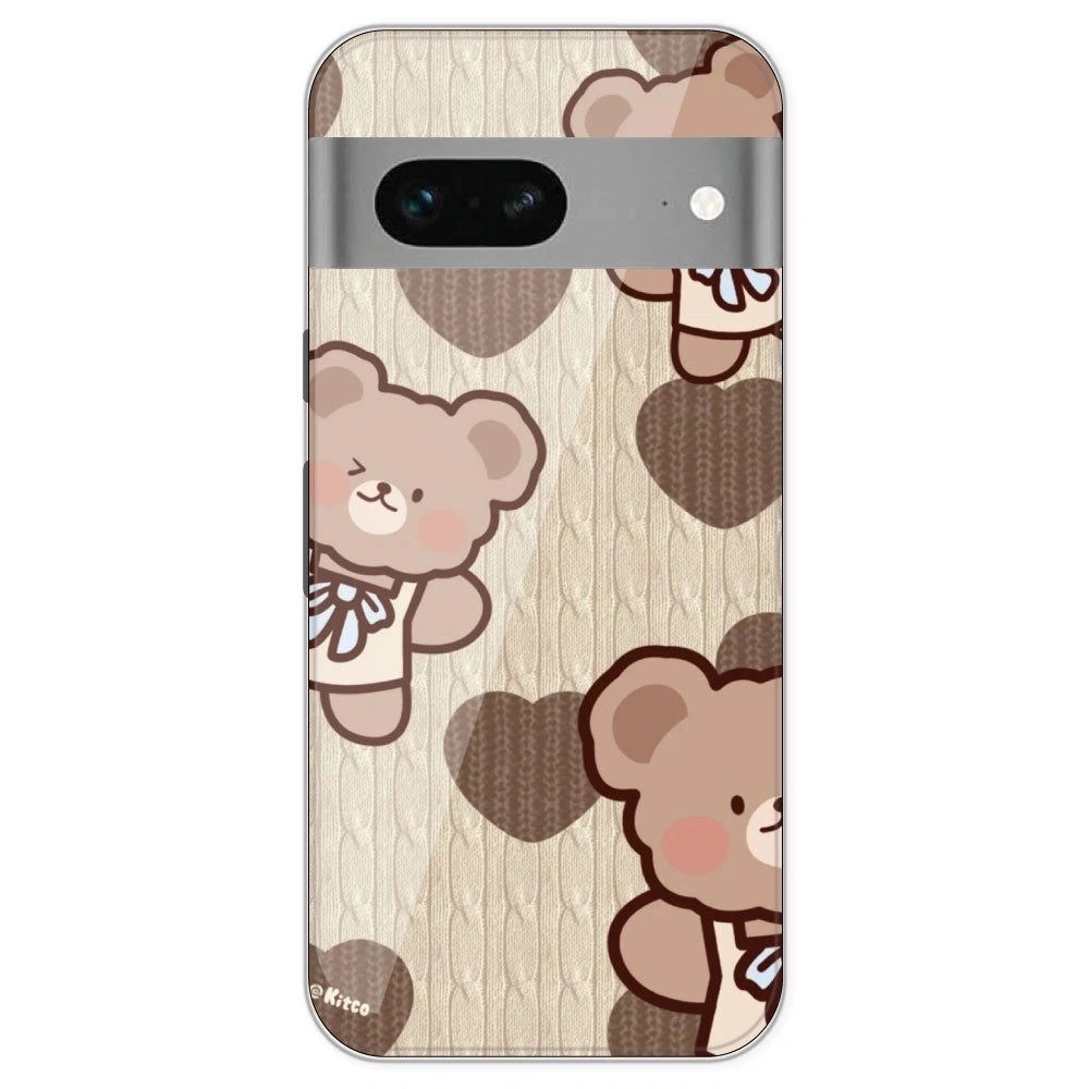 Teddy Heart - Printed Silicone Case For Google Pixel 7
