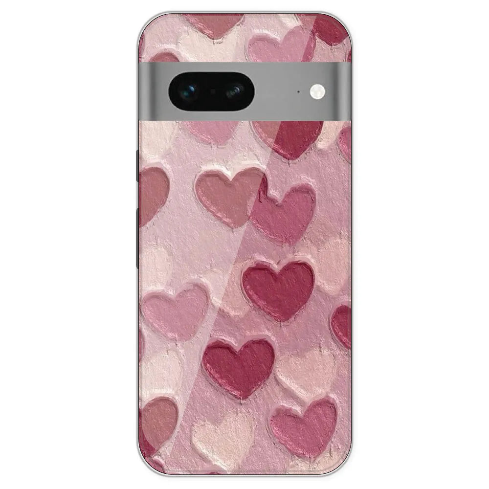 Pastel Hearts Love - Printed Silicone Case For Google Pixel 7