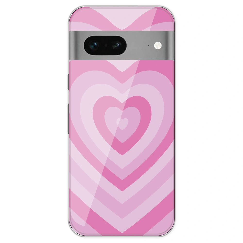 Pink Hearts - Printed Silicone Case For Google Pixel 7