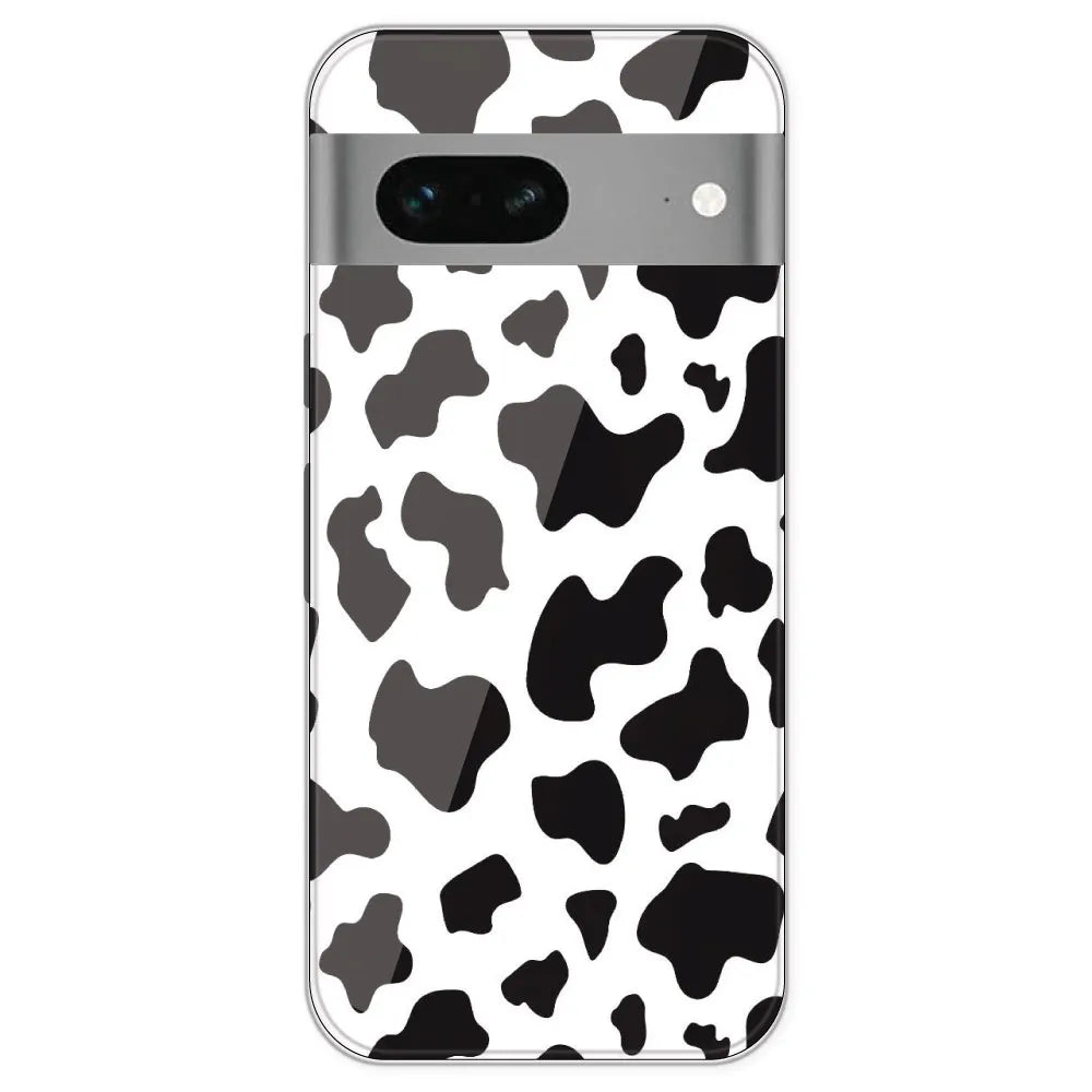 Cow Print - Clear Printed Silicone Case For Google Pixel 7
