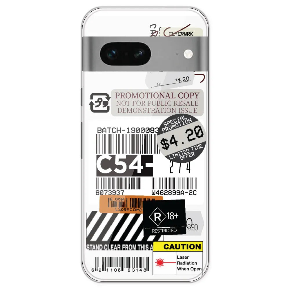 Labels - Clear Printed Silicone Case For Google Pixel 7