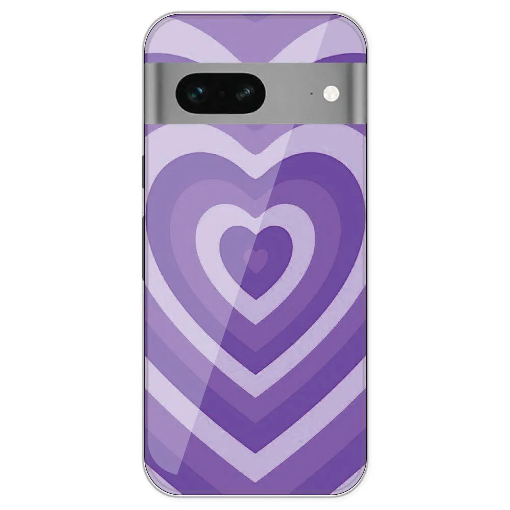 Purple Hearts - Printed Silicone Case For Google Pixel 7