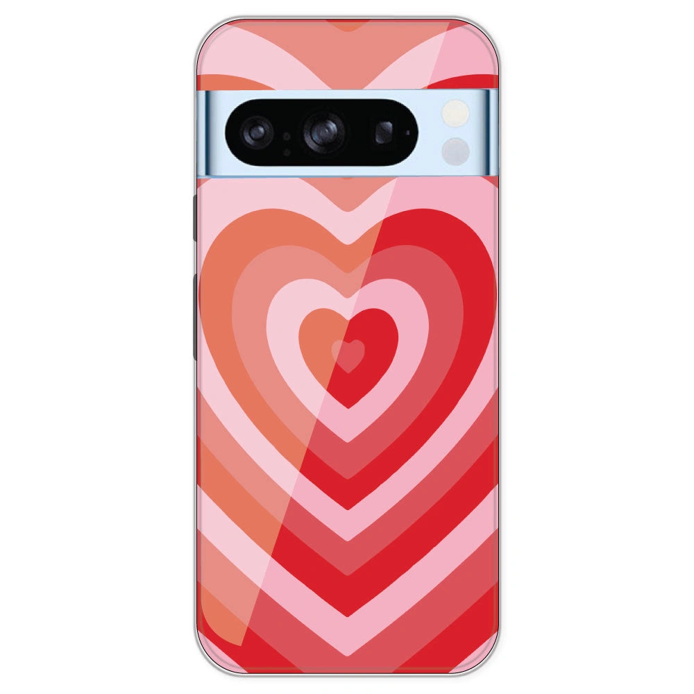 Red Hearts - Printed Silicone Case For Google Pixel 8 Pro