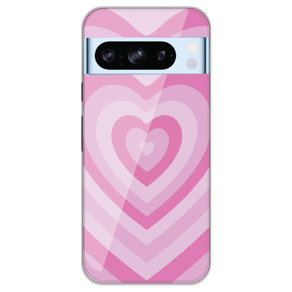Pink Hearts - Printed Silicone Case For Google Pixel 8 Pro