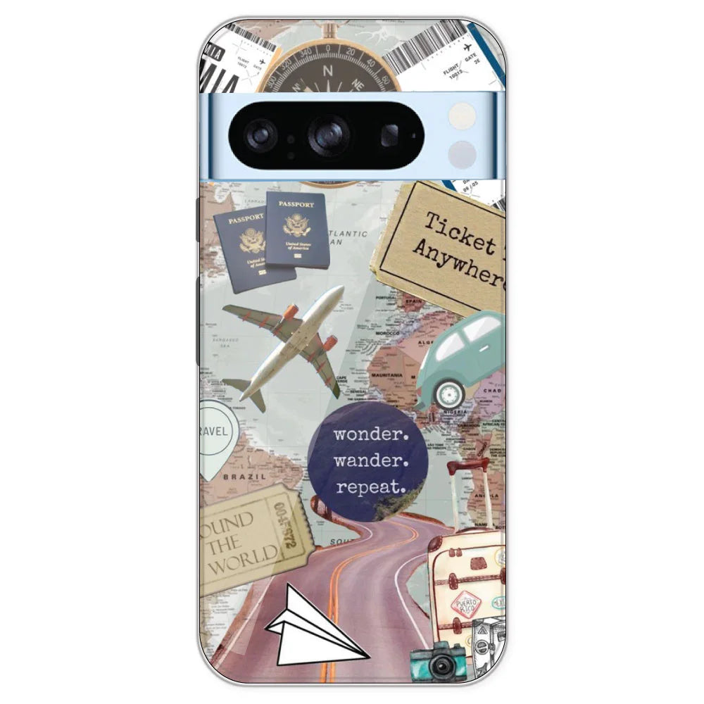 Travel Collage - Printed Silicone Case For Google Pixel 8 Pro