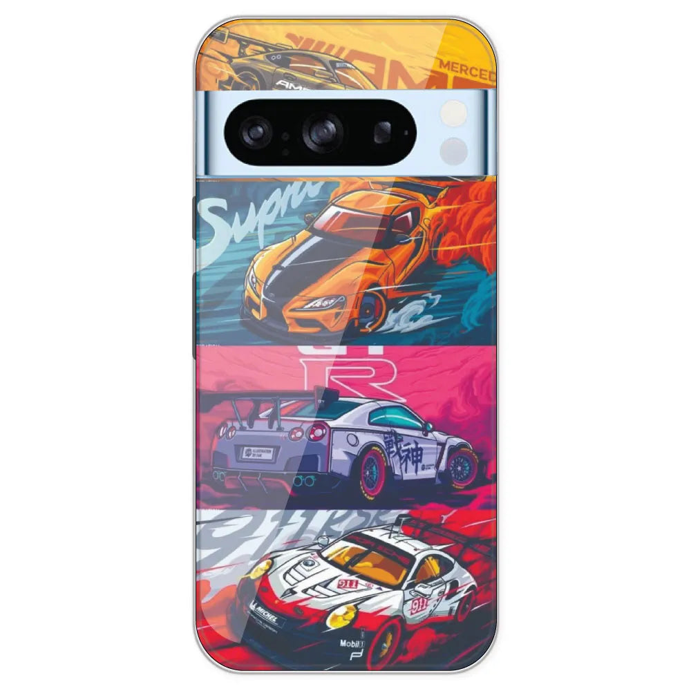 Sports car - Printed Silicone Case For Google Pixel 8 Pro