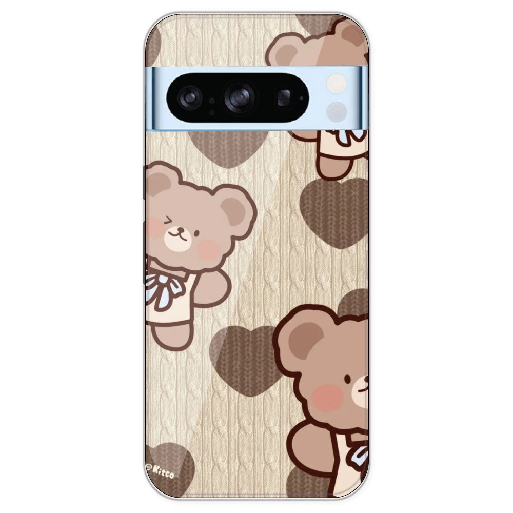 Teddy Heart - Printed Silicone Case For Google Pixel 8 Pro