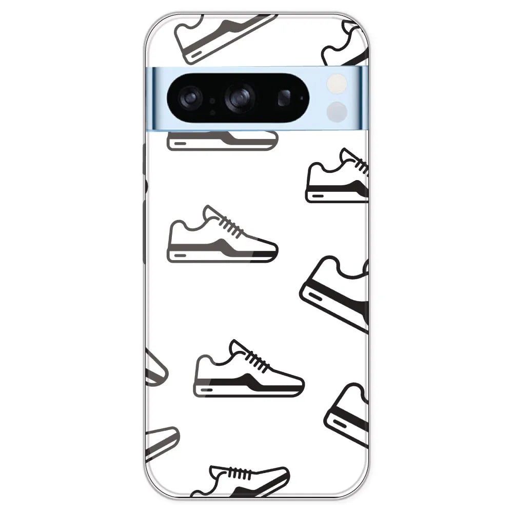 Black Sneakers - Clear Printed Silicone Case For Google Pixel 8 Pro