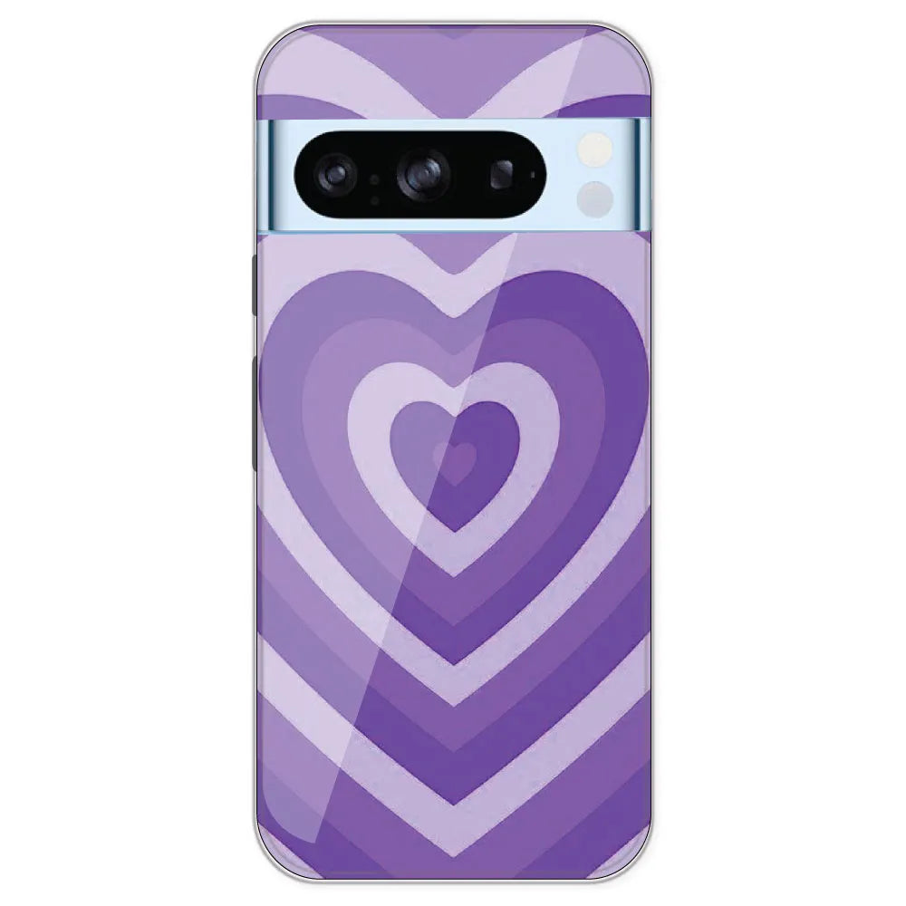 Purple Hearts - Printed Silicone Case For Google Pixel 8 Pro