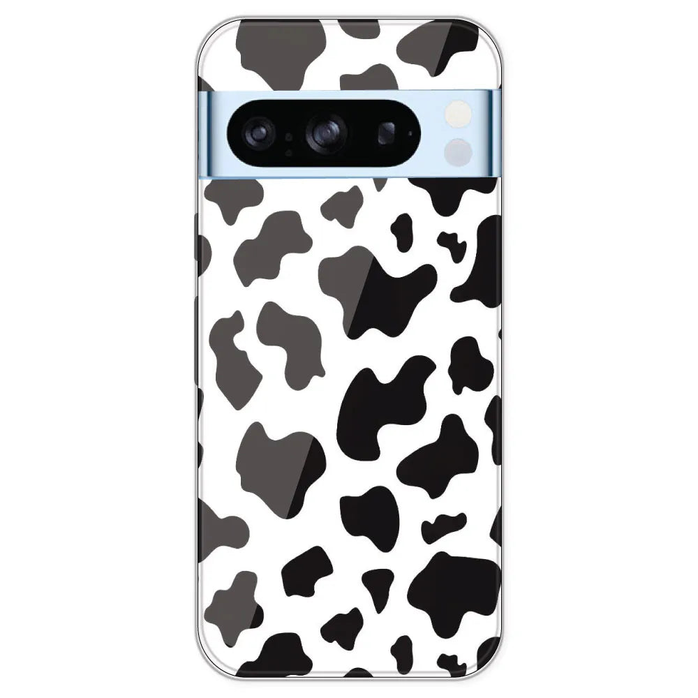 Cow Print - Clear Printed Silicone Case For Google Pixel 8 Pro