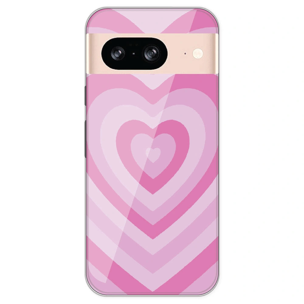 Pink Hearts - Printed Silicone Case For Google Pixel 8