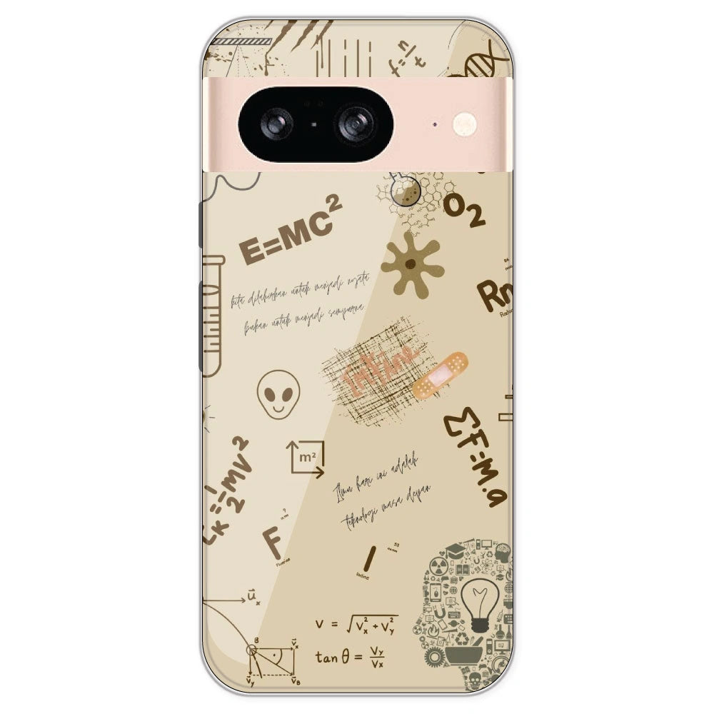 Physics Collage - Printed Silicone Case For Google Pixel 8