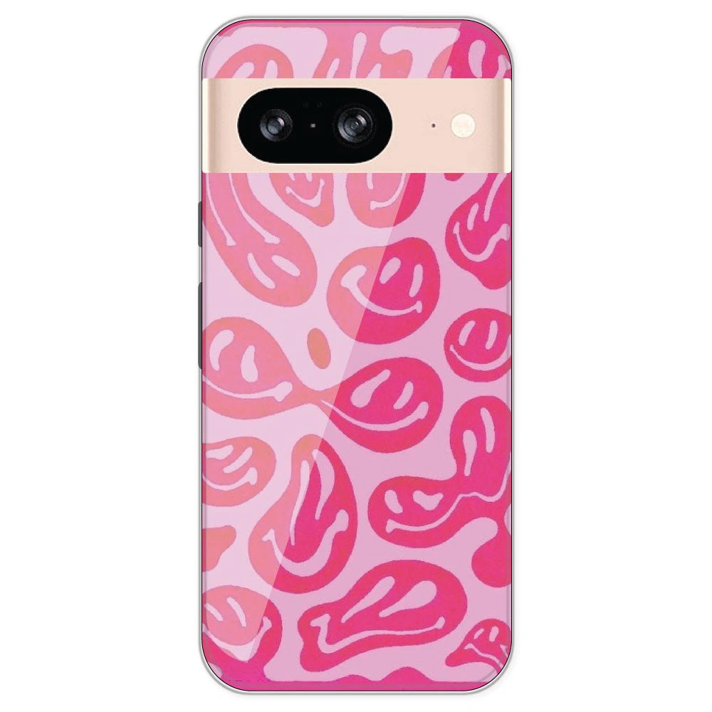 Pink Smilies - Printed Silicone Case For Google Pixel 8