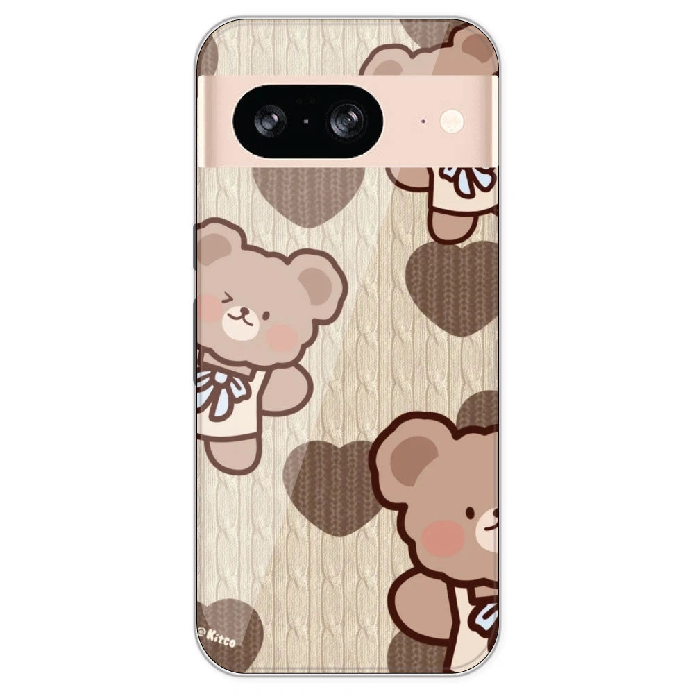 Teddy Heart - Printed Silicone Case For Google Pixel 8