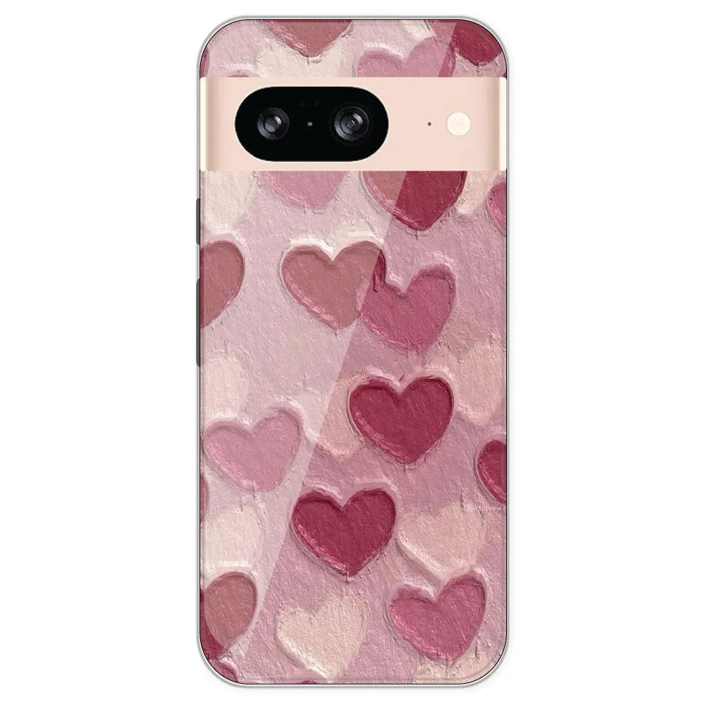 Pastel Hearts Love - Printed Silicone Case For Google Pixel 8