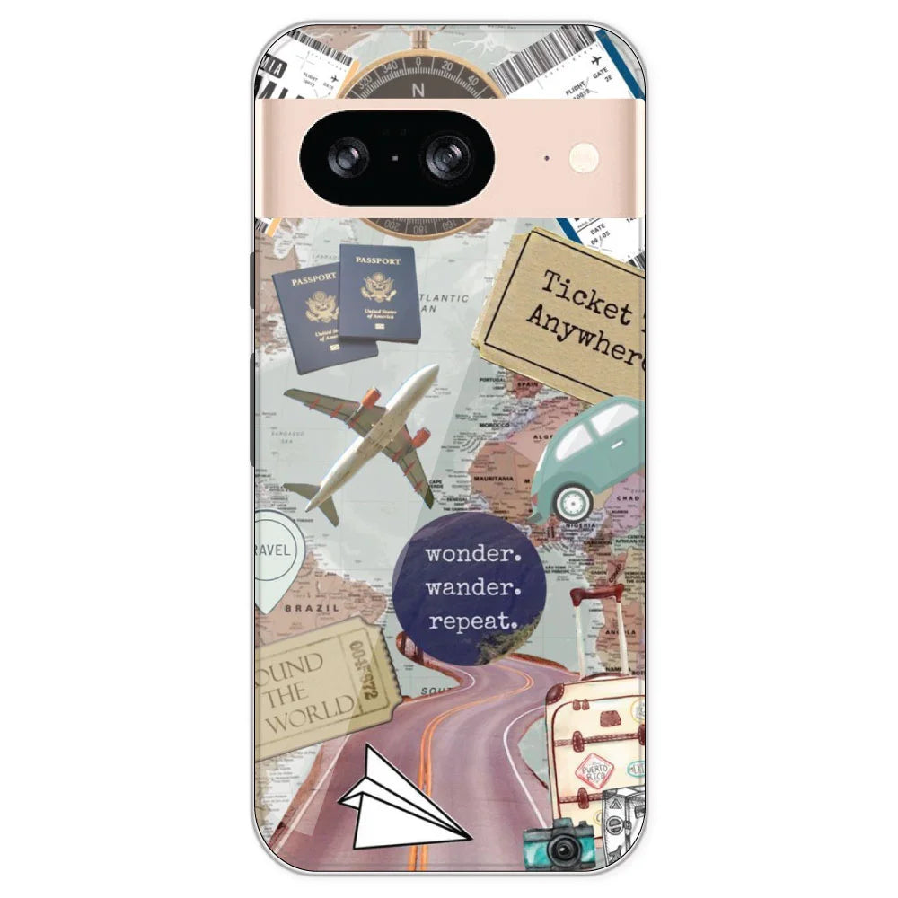 Travel Collage - Printed Silicone Case For Google Pixel 8