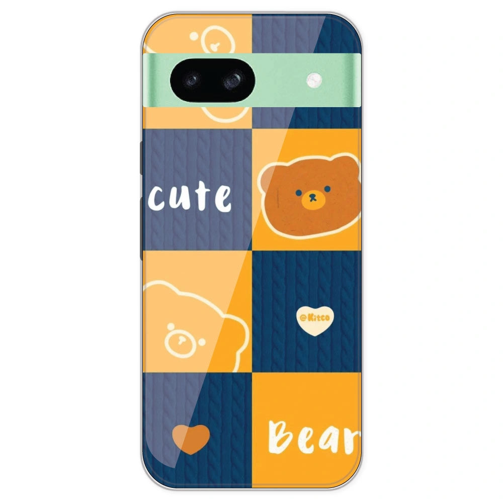 Cute Bear Collage - Printed Silicone Case For Google Pixel 8A