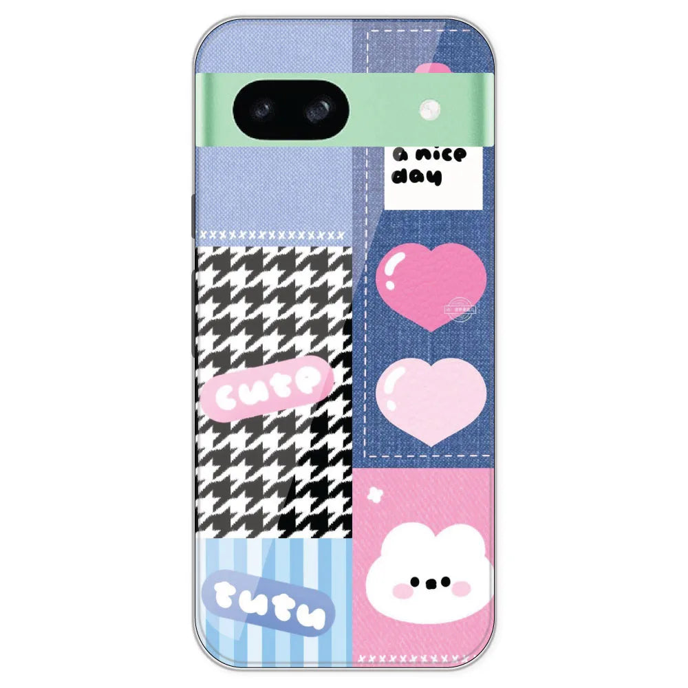 Cute Pink Bear Collage - Printed Silicone Case For Google Pixel 8A