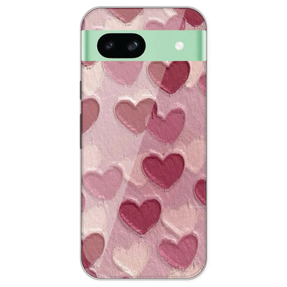 Pastel Hearts Love - Printed Silicone Case For Google Pixel 8A
