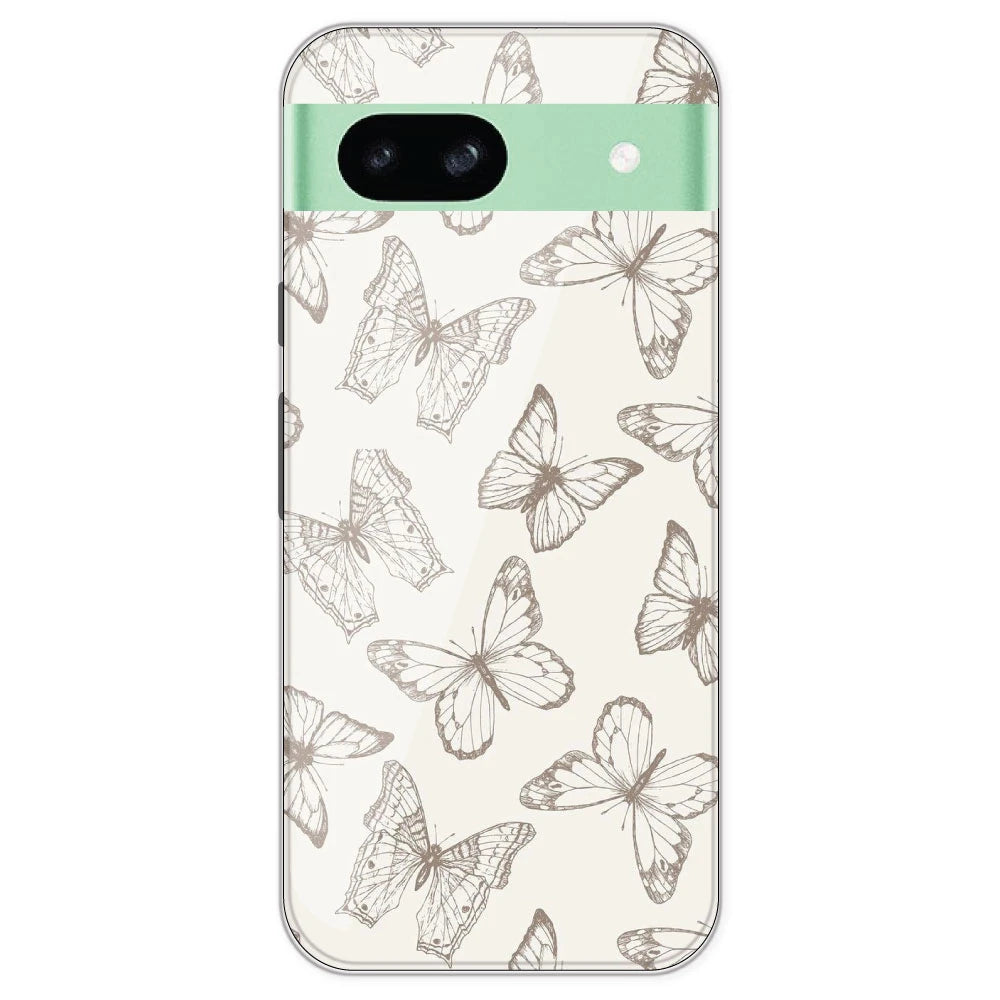 White Butterflies - Printed Silicone Case For Google Pixel 8A