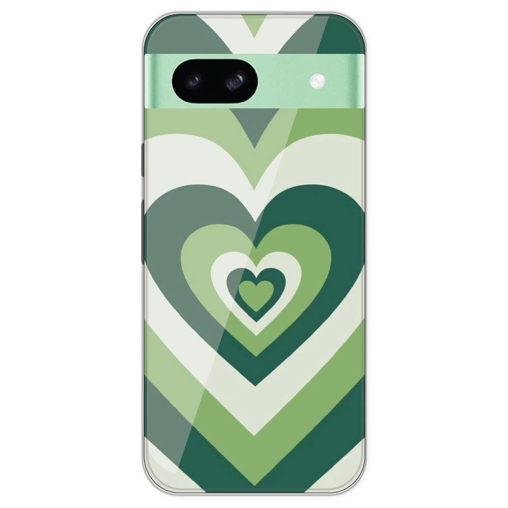 Dark Green Hearts - Printed Silicone Case For Google Pixel 8A